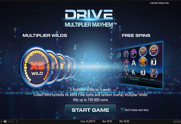 Du har her mulighed for at pr?ve dig selv af p? en online spilleversion af slottet Drive Multiplier Mayhem