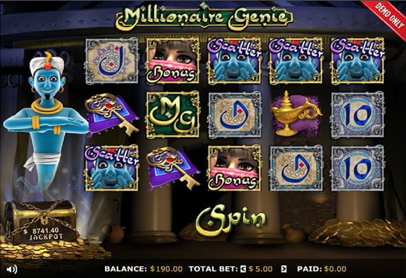 Du har mulighed for at fors?ge dig med Random Logics Millionaire Genie gratis p? dit lokale online casino