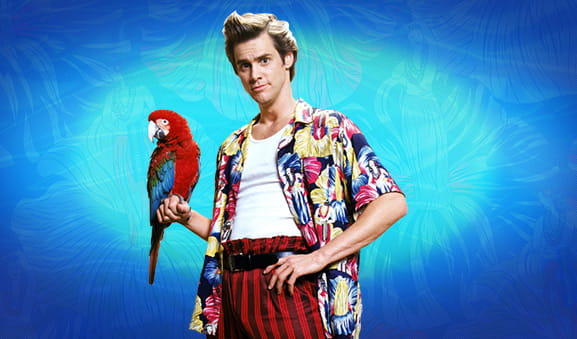 Il logo della slot Ace Ventura dello sviluppatore Playtech.