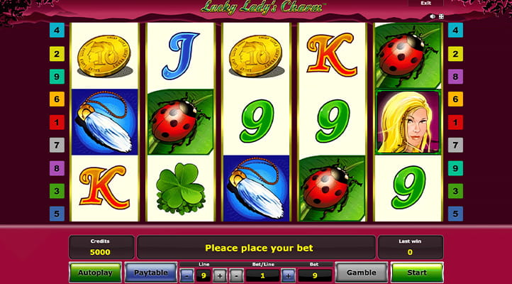 Lucky Lady’s Charm slot Novomatic demo