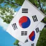 Two South Korean flags.