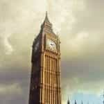 Big Ben clock tower in London.