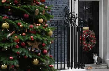 Number 10 Downing Street at Christmas time.