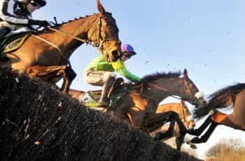 Kauto Star about to win the King George VI Chase at Kempton Park in 2008.